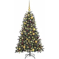 vidaXL Kunstkerstboom met 150 LED Groen 120 cm PVC en Plastic en Staal