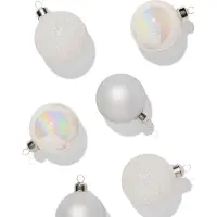 HEMA Kerstballen Glas Wit - 6 Stuks