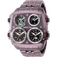 Invicta Aviator - Zulu Time 50660 Herenhorloge - Quartz Uurwerk - Roestvrij Staal met Zwarte Wijzerplaat - 50 mm