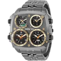 Invicta Aviator - Zulu Time 50661 Herenhorloge - Quartz Uurwerk - Roestvrij Staal met Zwarte Wijzerplaat - 50 mm