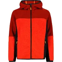 CMP - Kid's Jacket Fix Hood Jacquard Knitted - Fleecevest 104, rood