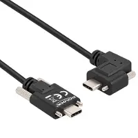DeLOCK USB 2.0 Cable USB Type-C male with screws to USB Type-C male with screws angled left / right PD 3.0 60 W 2 m