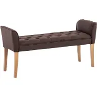 Famanu – Elegante chaise longue met stofbekleding, bruin, 64 cm hoog