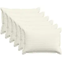 vidaXL Kussensloop 6 st HOUTEN Crèmekleurig 50 x 75 cm corduroy