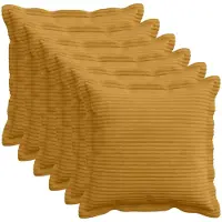 vidaXL Kussensloop 6 st HOUTEN Geel 40 x 40 cm corduroy