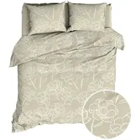 Romanette Dekbedovertrek Britt Oyster Katoen-240 x 200 / 220 cm | Lits-Jumeaux
