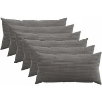 vidaXL Kussensloop 6 st HEERLEN Donkergrijs 40 x 80 cm corduroy