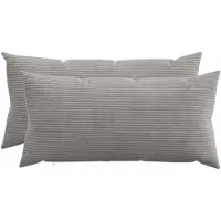 vidaXL Kussensloop 2 st HEERLEN Lichtgrijs 40 x 80 cm corduroy