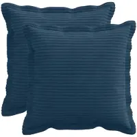 vidaXL Kussensloop 2 st HOUTEN Marineblauw 40 x 40 cm corduroy