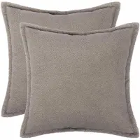 vidaXL Kussensloop 2 st HOUTEN Lichtgrijs 55 x 55 cm Bouclé