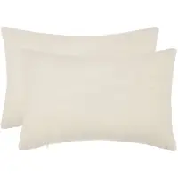 vidaXL Kussensloop 2 st HEERLEN Crèmekleurig 40 x 60 cm Bouclé