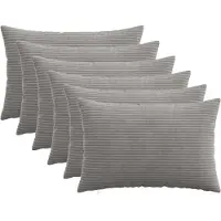 vidaXL Kussensloop 6 st HEERLEN Lichtgrijs 50 x 80 cm corduroy