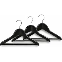 Home & Garden - Kinder - Baby kledinghanger - hout zwart - set van 20 stuks - 360 graden - Zwarte kinderhanger met 360 graden draaibare haak - stevig