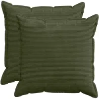 vidaXL Kussensloop 2 st HOUTEN Groen 70 x 70 cm corduroy