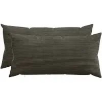 vidaXL Kussensloop 2 st HEERLEN Antracietkleurig 40 x 80 cm corduroy