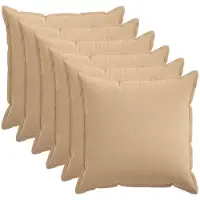 vidaXL Kussensloop 6 st HOUTEN Crèmekleurig 80 x 80 cm Faux Linnen
