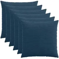 vidaXL Kussensloop 6 st HEERLEN Marineblauw 65 x 65 cm corduroy
