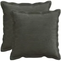 vidaXL Kussensloop 2 st HOUTEN Antraciet 45 x 45 cm corduroy