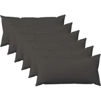 vidaXL Kussensloop 6 st HEERLEN Donkergrijs 40 x 80 cm Stof