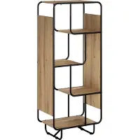 vidaXL - Highboard - Artisanaal - eiken - 60 - x - 37.5 - x - 144 - cm - Bewerkt - hout