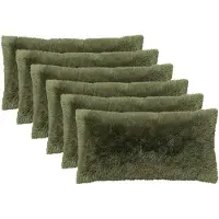 vidaXL Kussen 6 st HEERLEN Groen 40 x 70 cm PV Fleece