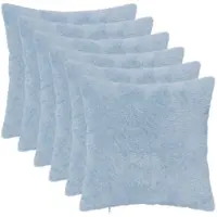 vidaXL Kussensloop 6 st HEERLEN Lichtblauw 40 x 40 cm Nep Konijnenbont