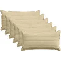 vidaXL Kussensloop 6 st HOUTEN Grijs Groen 40 x 80 cm corduroy