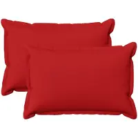 vidaXL Kussen met kussen HOUTEN 2 st Rood Faux Linnen
