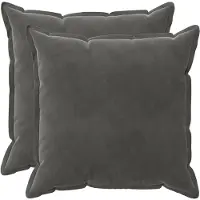 vidaXL Kussensloop 2 st HOUTEN Donkergrijs 70 x 70 cm Fluweel