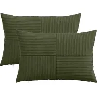 vidaXL Kussensloop 2 st ALMELO Groen 40 x 60 cm corduroy