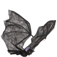 Widmann Accessoires voor Halloween harige zwarte nep vleermuis 74cm