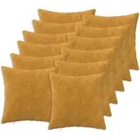 vidaXL Kussensloop 12 st HEERLEN Geel 40 x 40 cm Microfiber Fleece