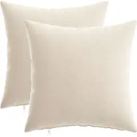 vidaXL Kussensloop 2 st HEERLEN Crèmekleurig 30 x 30 cm Chenille Stof