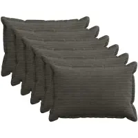 vidaXL Kussensloop 6 st HOUTEN Antraciet 50 x 75 cm corduroy