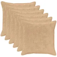vidaXL Kussensloop 6 st HOUTEN Crèmekleurig 70 x 70 cm