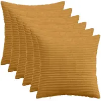 vidaXL Kussensloop 6 st HEERLEN Geel 40 x 40 cm corduroy