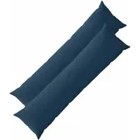 vidaXL Kussensloop 2 st HEERLEN Marineblauw 40 x 145 cm corduroy