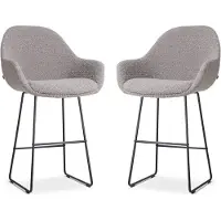 Nolon Nino-mae barkruk bouclé zwart onderstel 65 cm set van 2
