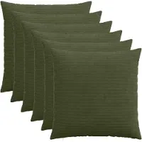 vidaXL Kussensloop 6 st HEERLEN Groen 70 x 70 cm corduroy