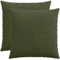 vidaXL Kussensloop 2 st HEERLEN Groen 65 x 65 cm corduroy