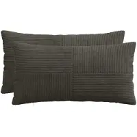 vidaXL Kussensloop 2 st ALMELO Antracietkleurig 40 x 80 cm corduroy