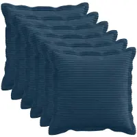 vidaXL Kussensloop 6 st HOUTEN Marineblauw 50 x 50 cm corduroy
