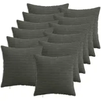 vidaXL Kussensloop 12 st HEERLEN Antracietkleurig 45 x 45 cm corduroy