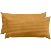 vidaXL Kussensloop 2 st HEERLEN Geel 40 x 70 cm corduroy