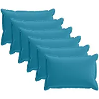 vidaXL Kussensloop 6 st HOUTEN Lichtblauw 40 x 60 cm Polyester