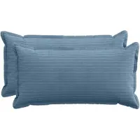 vidaXL Kussensloop 2 st HOUTEN Blauw 40 x 70 cm corduroy