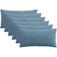 vidaXL Kussensloop 6 st ALMELO Blauw 40 x 70 cm corduroy