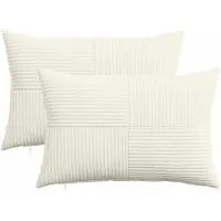 vidaXL Kussensloop 2 st ALMELO Crèmekleurig 50 x 70 cm corduroy