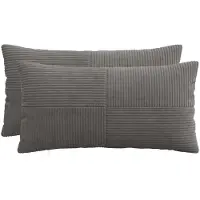 vidaXL Kussensloop 2 st ALMELO Donkergrijs 40 x 70 cm corduroy