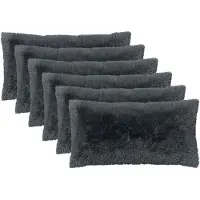 vidaXL Kussen 6 st HEERLEN Antraciet 40 x 70 cm PV Fleece